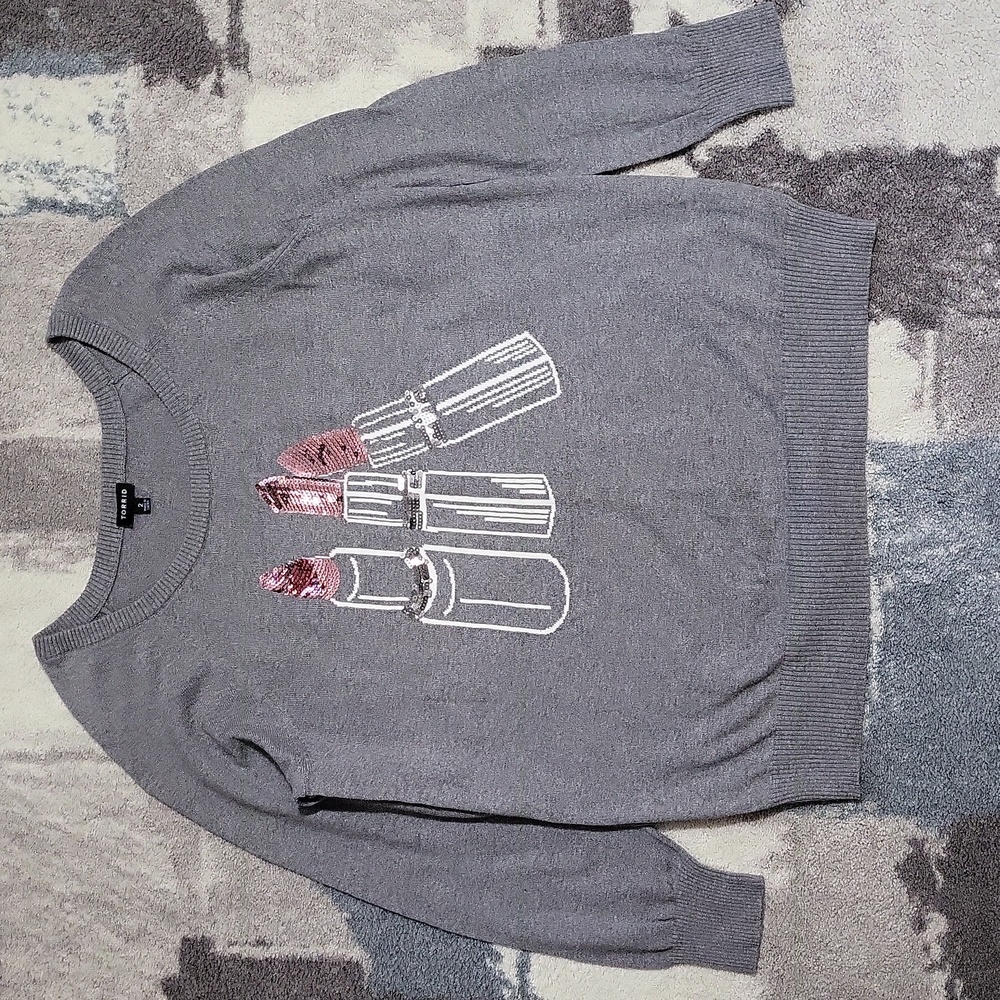 Torrid Sequin Lipstick Knit Pullover Sweater - image 3